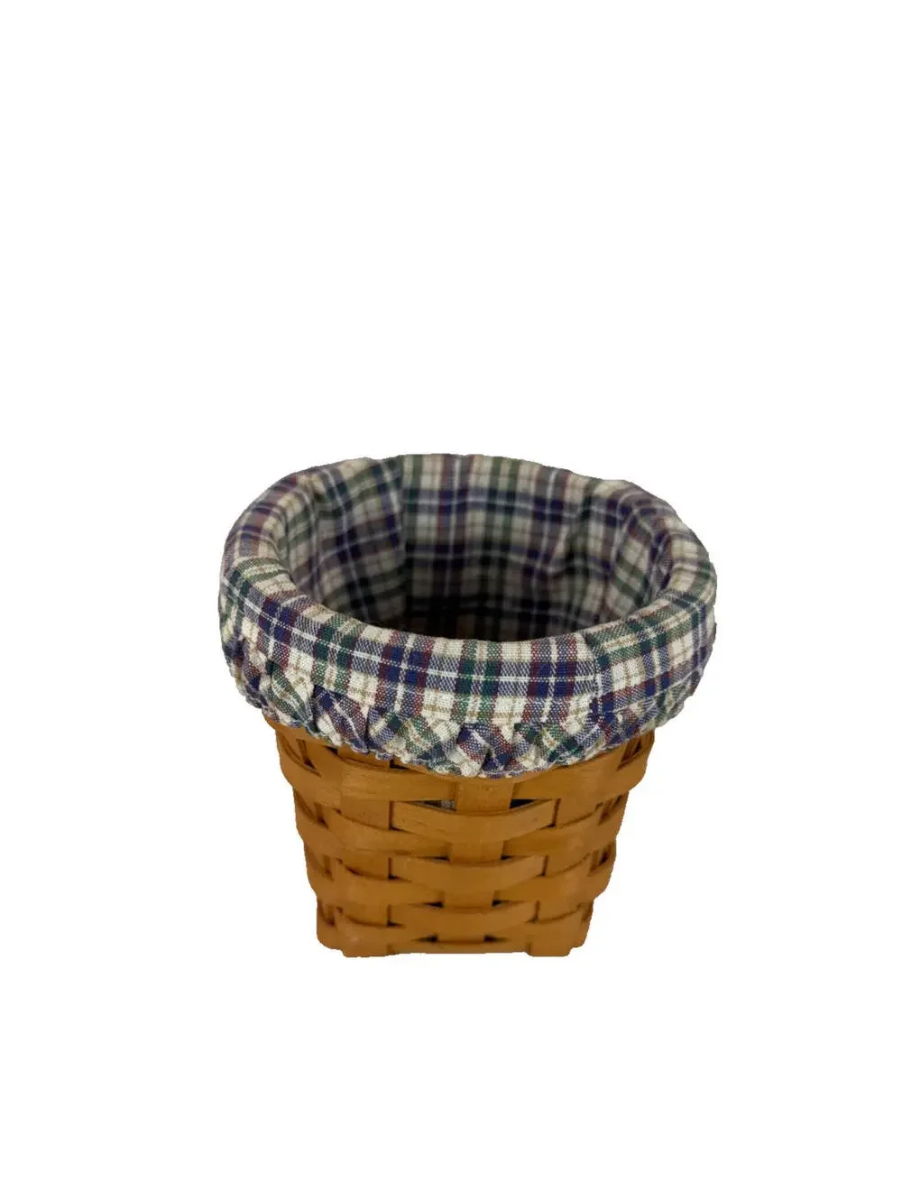 1997 Longaberger Pencil Basket w/Plaid Liner Made in USA 4